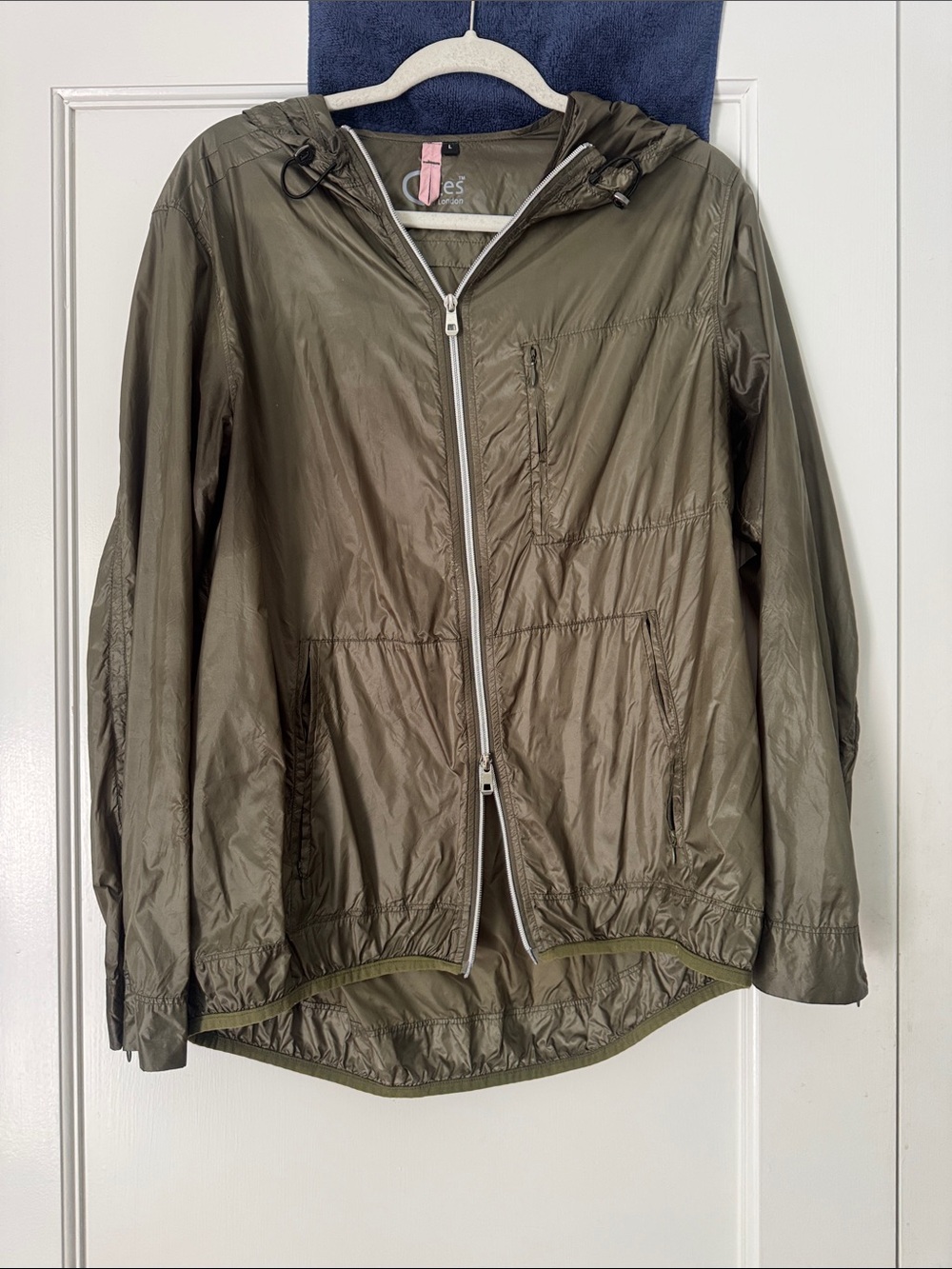 Packable Olive Green Hooded Utility Jacket - Women